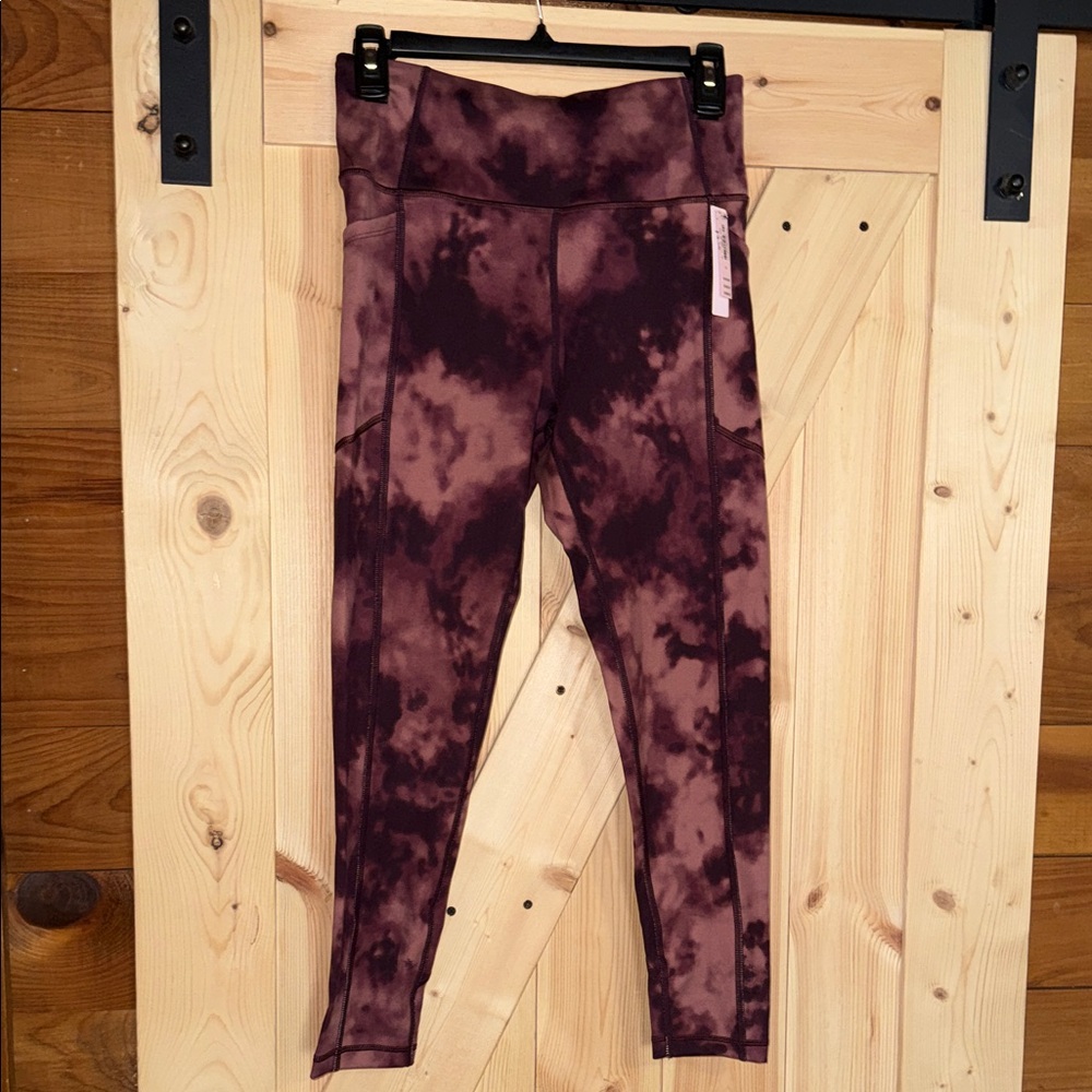 NWT Victoria's Secret Incredible Essential Pink / Burgundy and Black Leggings